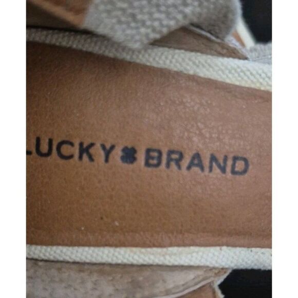 Lucky Brand Mindra Canvas Espadrille Platform Wedge Sandals Women's Size 6.5 - Picture 5 of 6